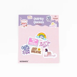 Factor Notes Quirky Quotes Sticker Pack of 20 Designs FN5119